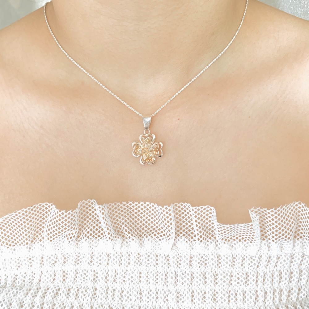 Silver necklace with a cute charm